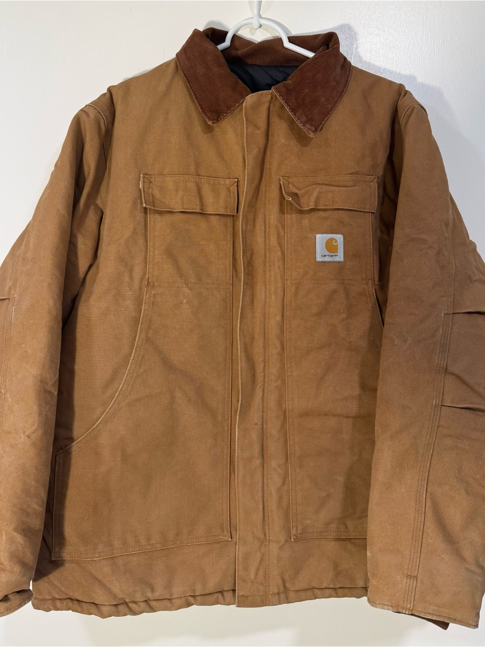 Carhartt Brown Canvas Duck Jacket with Corduroy Collar